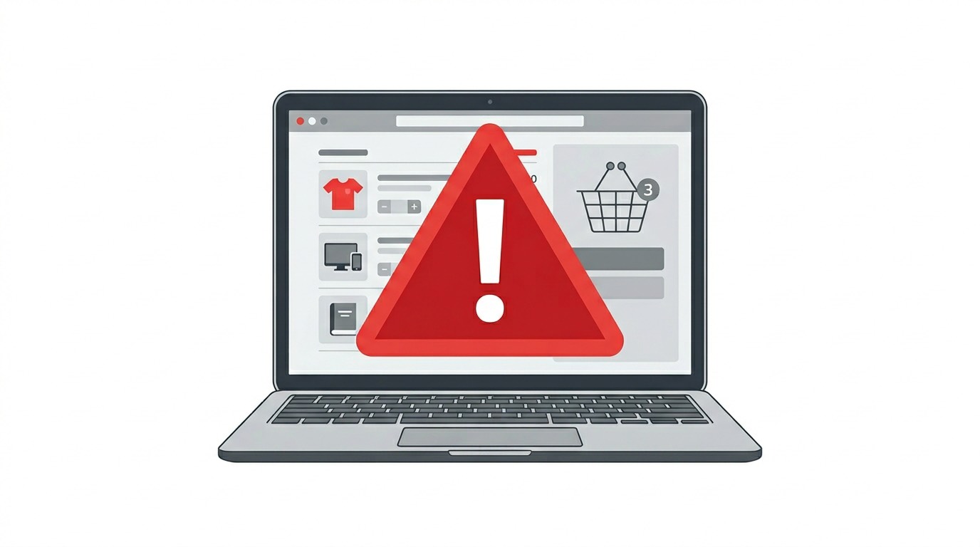ネット購入の危険性を示す警告イメージ